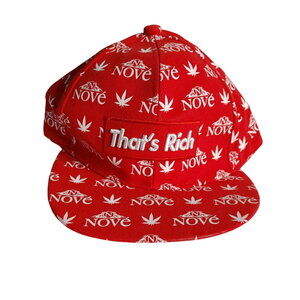 NOVE Snapback Hat That's Rich 420 Mary Jane Red White